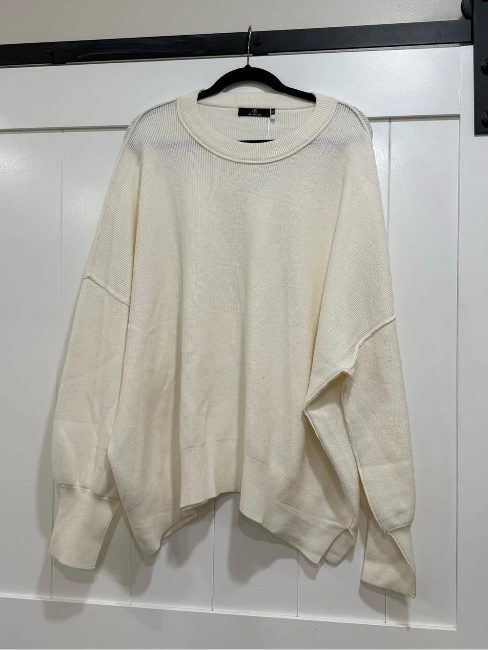 Oversized Crewneck Sweater in Cream